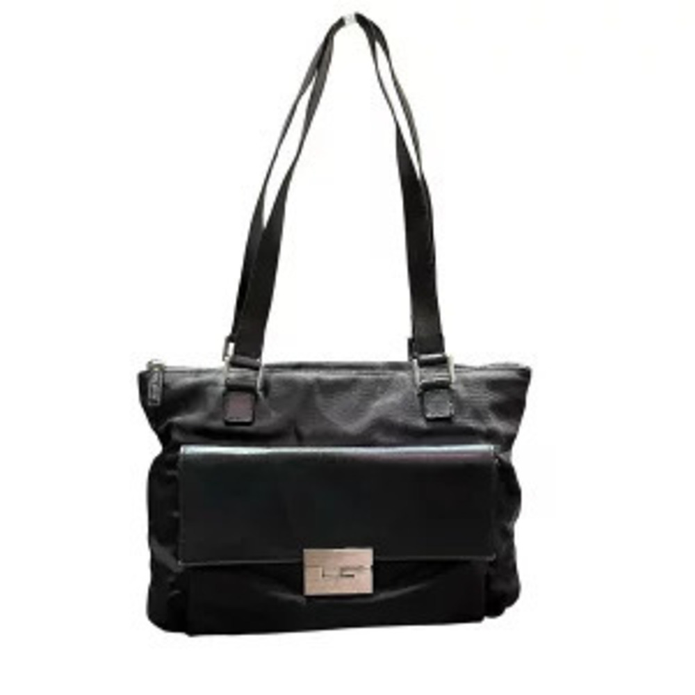 Gucci Black Leather Tote dual shoulder interlocking G